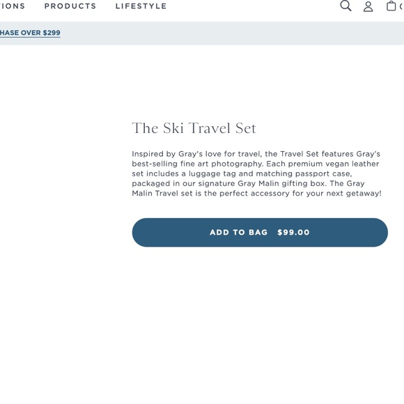 Gray Malin Ski Travel Set - Passport Case & Luggage Tag - Picture 9 of 9